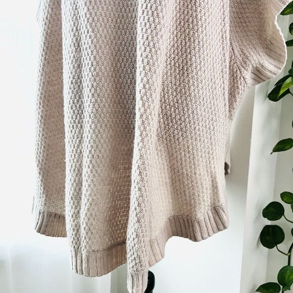 Lane Bryant Beige Wool Blend Oversize Sweater Asymmetrical Cowl Neck Plus 22/24 - Picture 4 of 9